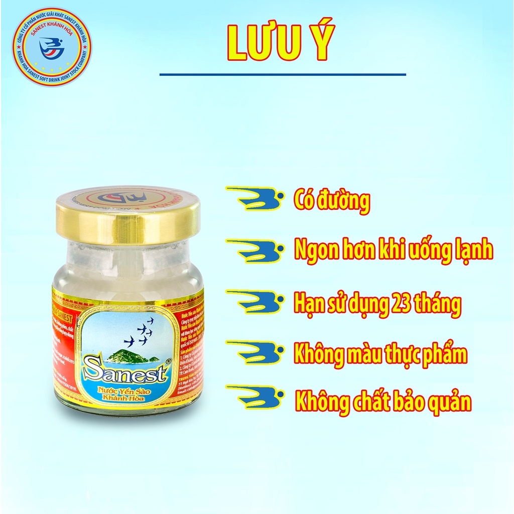 Nước Yến Sào Khánh Hòa Sanest - Lọ 70ml có đường