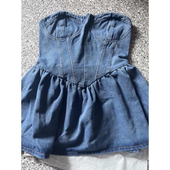 Áo Jean Xoè Cúp Ngực Có Lưng Chun Hàng Kèm Ảnh Thật CC023 (Hoả Tốc) | BigBuy360 - bigbuy360.vn