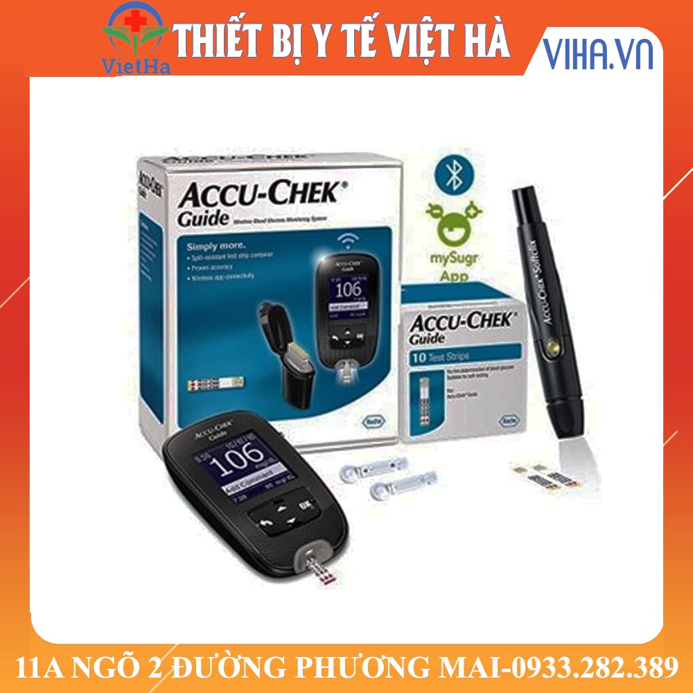 Máy Đo Tiểu Đường, Đường Huyết ACCU-CHECK-GUIDE - TẶNG 25 QUE THỬ + 30 KIM LẤY MÁU