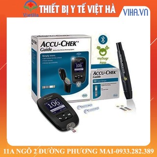 Máy đo tiểu đường, đường huyết accu-check-guide - tặng 25 que thử + 30 kim lấy máu