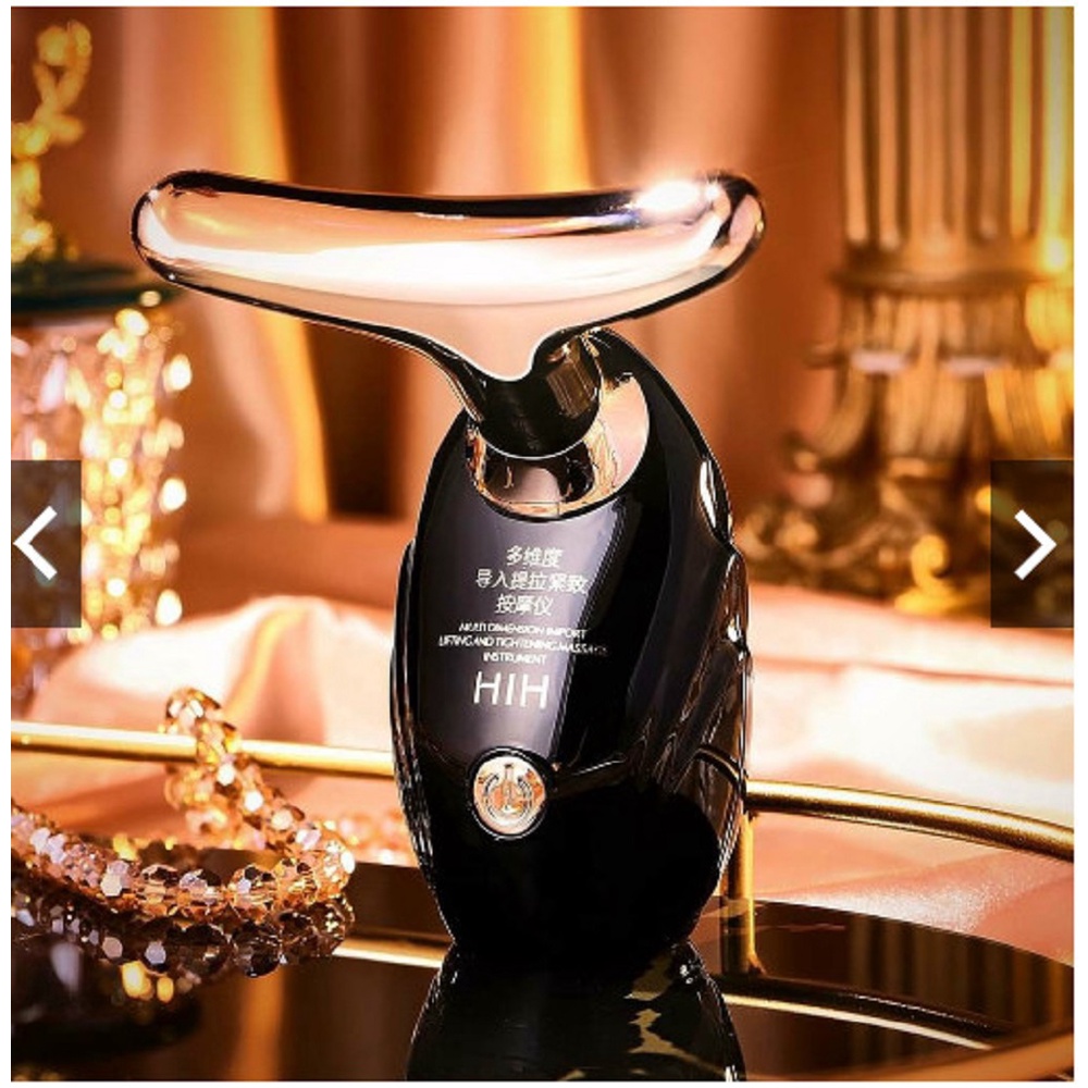 Máy massage nâng cơ mặt làm giảm nọng cằm dùng tinh chất mát xa mặt cổ HIH, Máy mát xa cổ mặt cằm dùng pin