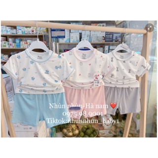 Nhùn nhùn Bộ cộc tay cài vai sợi tre Avaler size 6-9m đến 3-4y