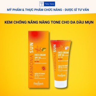 Kem Chống Nắng Farmona Sun SPF 50 Không Bết Dính, Thẩm Thấu Nhanh, Chuyên Biệt Cho Da Dầu, Da Mụn, Da Hỗn Hợp