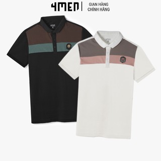 Áo polo nam trơn đẹp 4MEN PO054  form ôm, in hình Lion Face, chất thun cotton thoáng mát, co giãn, trẻ trung