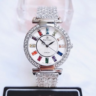 Đồng Hồ Nữ Chính Hãng Royal Crown 4604 Đá Bạc 36mm