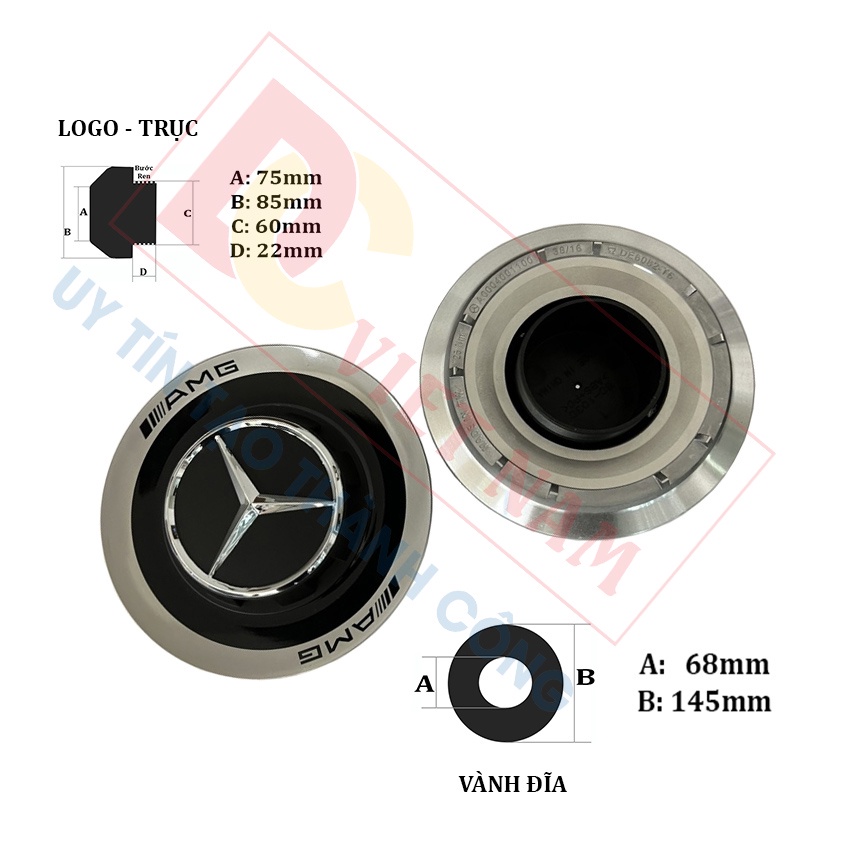 Logo chụp mâm, ốp lazang bánh xe ô tô Maybach AMG DE6082-T6 - GIÁ 1 CHIẾC - HÀNG CÓ SẴN