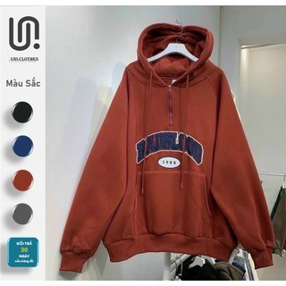 Áo khoác hoodie nữ, nam unisex nỉ form rộng màu đỏ đô, áo khoác hoodie 1988, áo hoodie nỉ bông