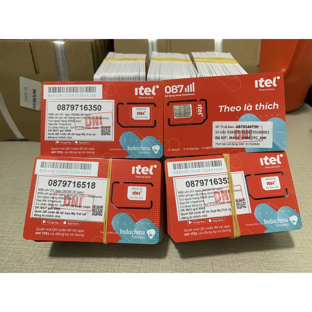 Sim ITELECOM (Phủ Sóng Vinaphone) TKC 0đ - Chưa Có Gói Data Sẵn