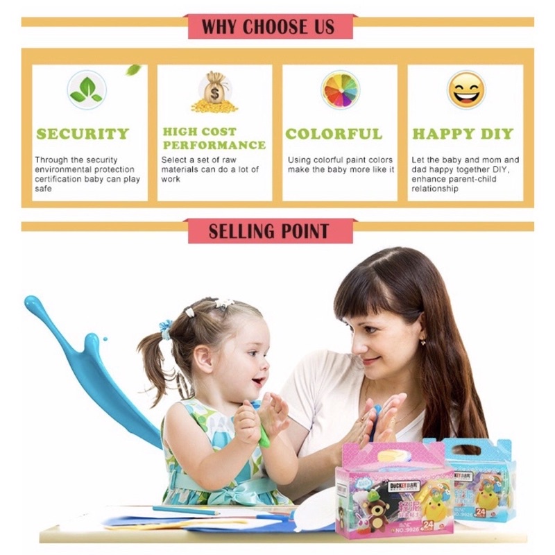 Đất sét hữu cơ Duckey _Đấ t nặn,slam cao cấp an toàn cho bé