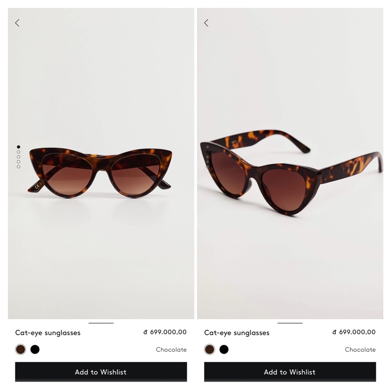 Kính râm thời trang nữ MANGO 17020142B chính hãng chống tia UV dáng mắt mèo sang trọng