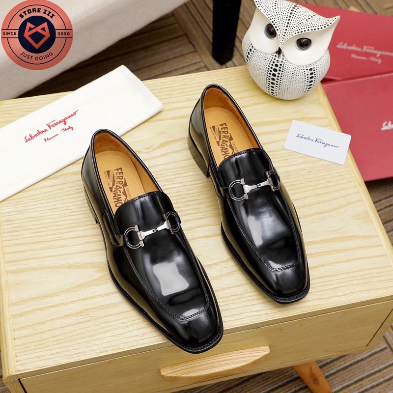 Giày lười nam hàng hiệu , giày loafer nam Fer.ra.ga.mo cao cấp da trơn, đế cao – STORE III