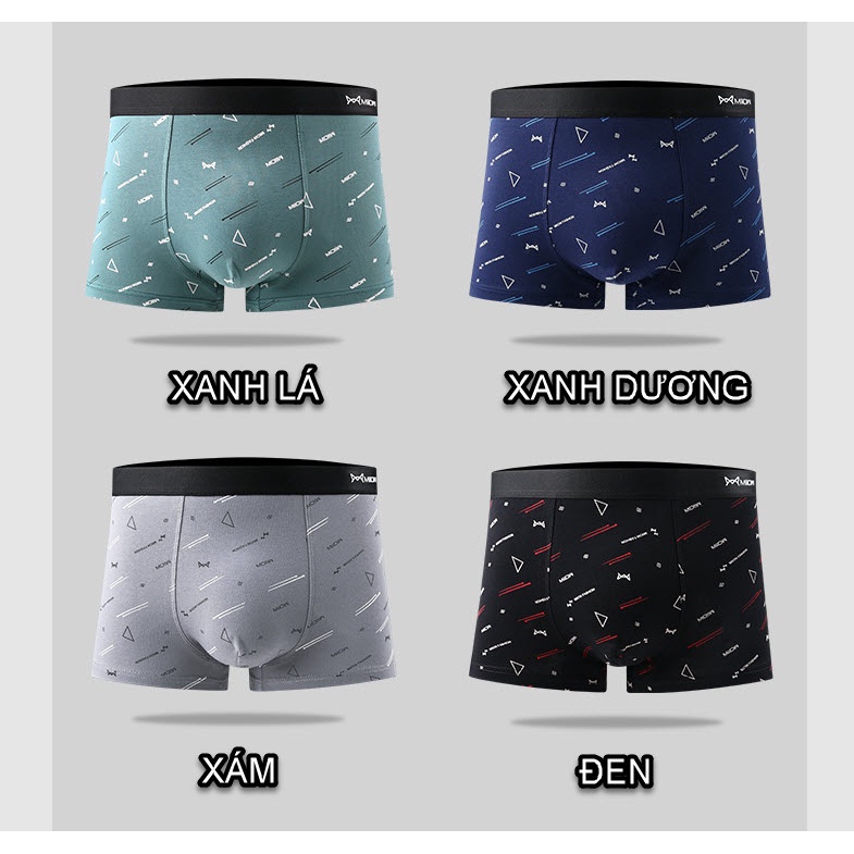 Quần lót boxer nam cotton cao cấp hoạ tiết hoa văn MiiOw 601D