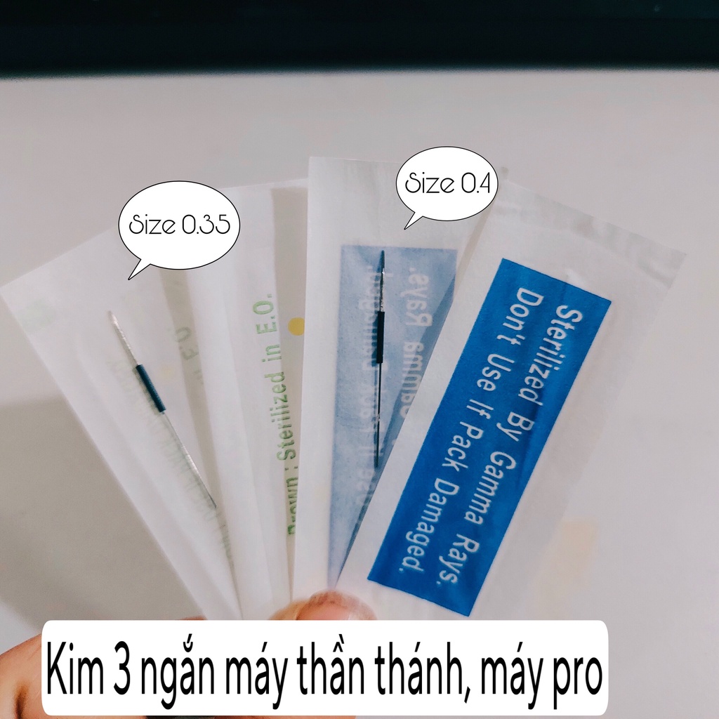 Kim 3 ngắn _dùng cho máy thần thánh kim ngăn _dụng cụ phun xăm