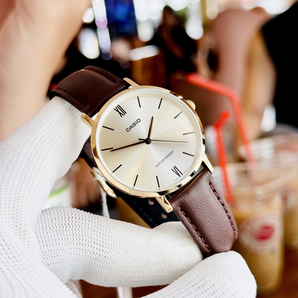 Đồng hồ nữ dây da Casio LTP VT01GL 9B
