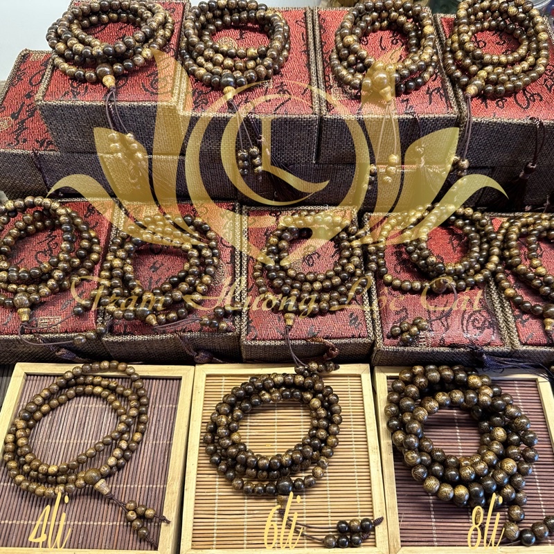 chuỗi vòng tay trầm hương 108h 4-6-8li mang phong thuỷ bình an cho gia chủ