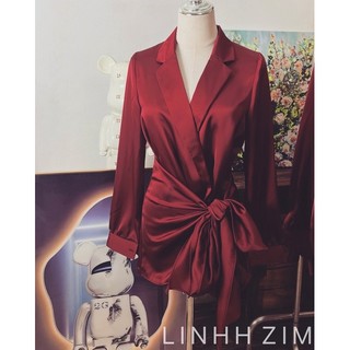 Áo Sơ mi lụa buộc vạt - LINHH ZIM