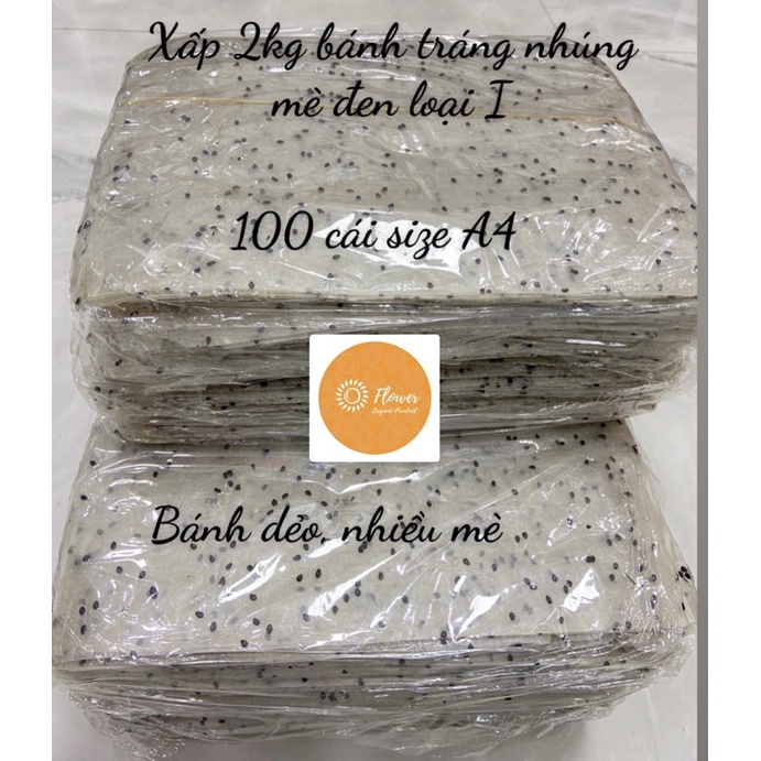 Bánh Tráng gạo Mè Đen nhúng Loại 1 nhiều mè dẻo - Đặc Sản Phan Rang Tháp Chàm -Bánh tráng mè Dương