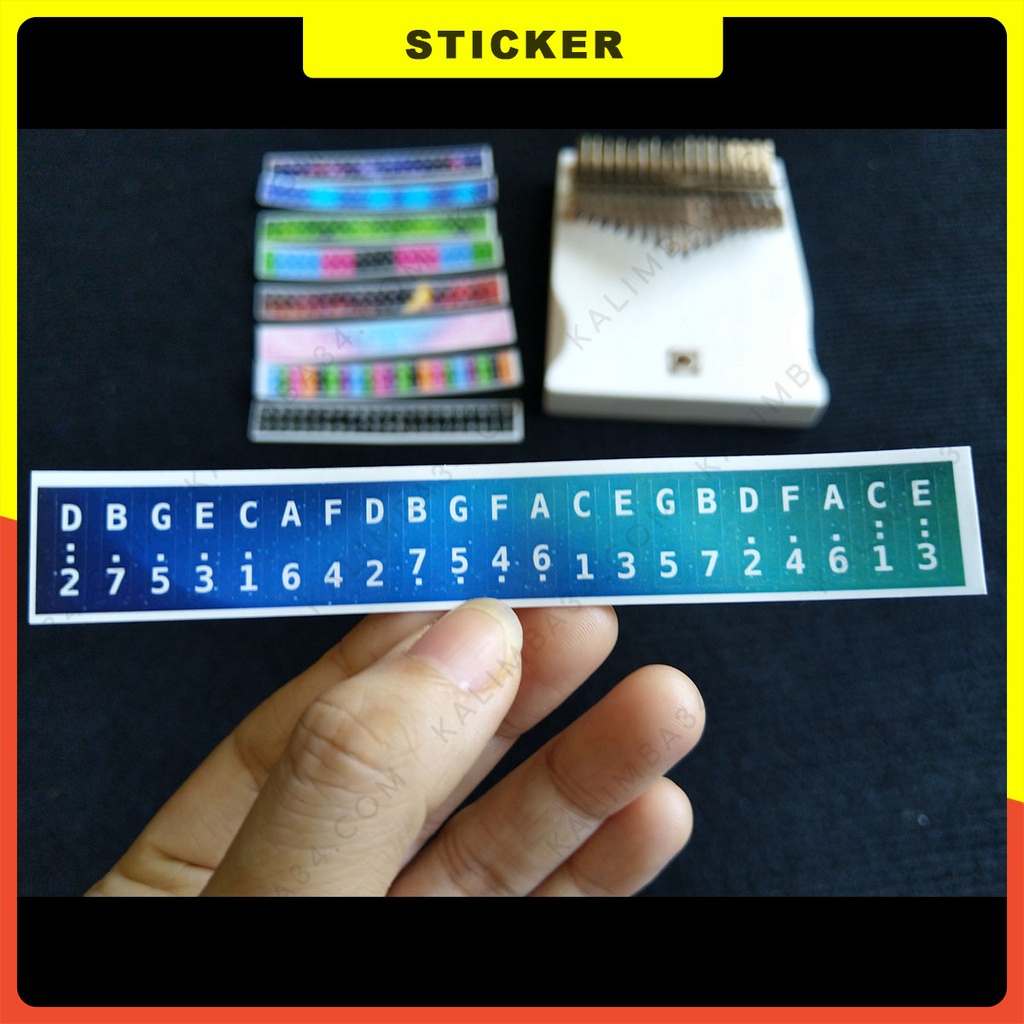 Giấy dán tiện dụng cho đàn kalimba 17 phím, 21 phím, miếng dán nhiều màu sticker cắt sẳn note nhạc