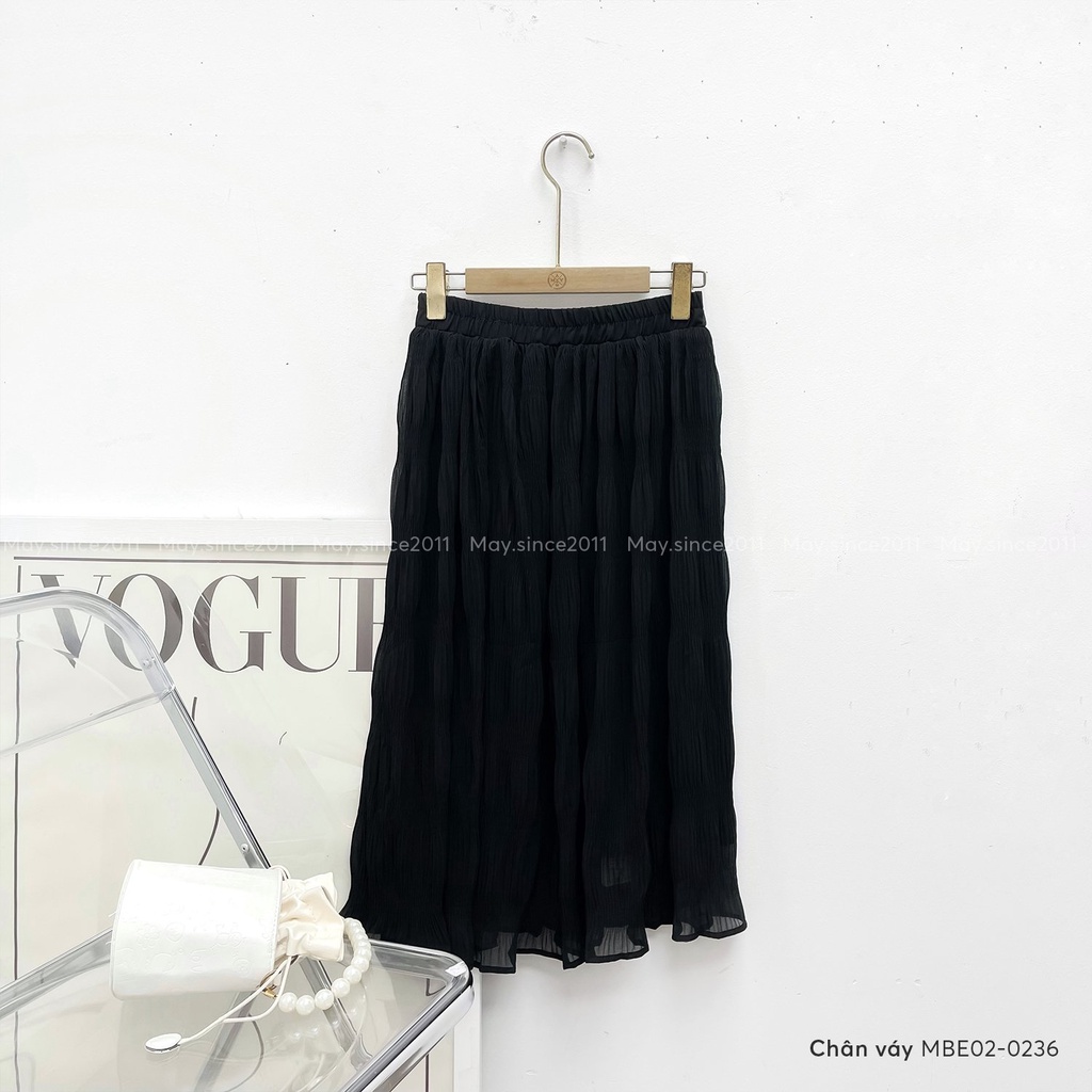 Chân Váy Midi Dài MAY.SINCE2011, Chân Váy Dài Kiểu Dáng Nhăn Cá Tính MBE02-0236