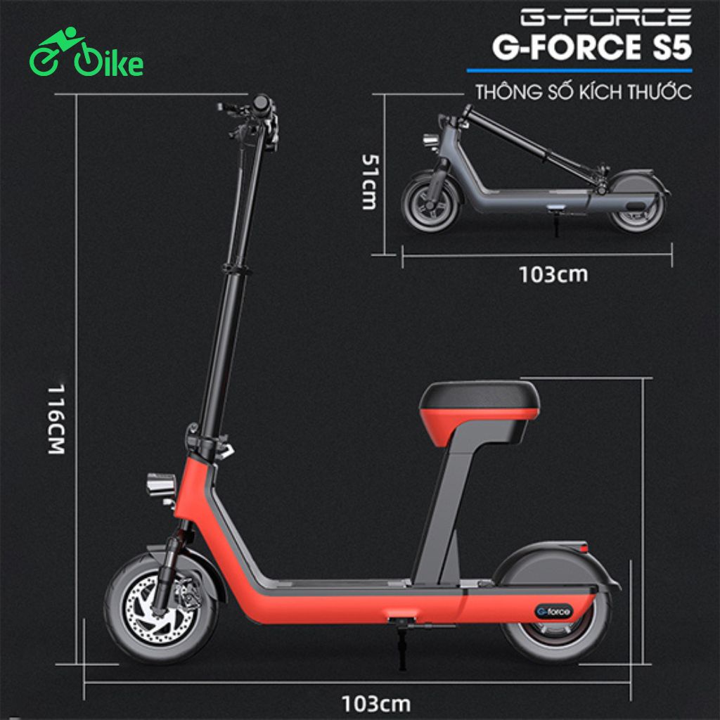 Xe trượt điện Escooter gấp gọn Gforce S5 Ebikevn EBGS5150223