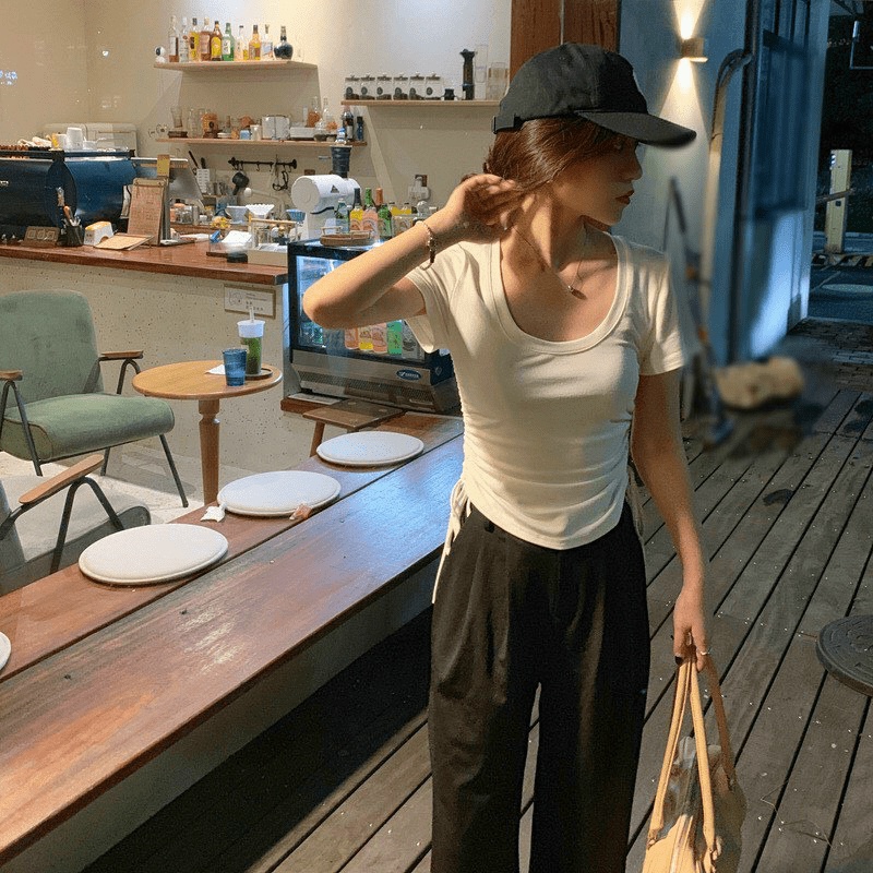 Áo Croptop Nữ Kiểu Thun Rút Dây Vải Cotton Co Giãn Tốt Phong Cách Hàn Quốc NEW UNISEX