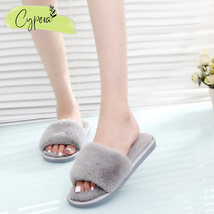 Dép Lông Trơn Hàn Quốc Êm Chân Đế Cao Su Cao Cấp - D129