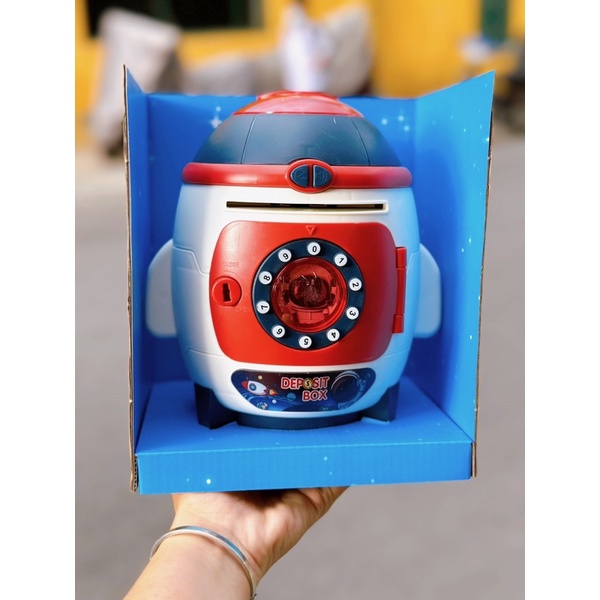 Két Sắt Ống Tiết Kiệm Mẫu Tàu Vũ Trụ Phi Hành Gia Đồ Chơi Cho Bé