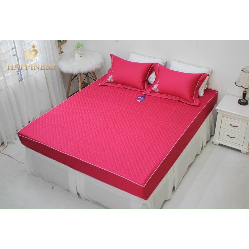 Bộ ga gối chun chần Model của công ty Happiness