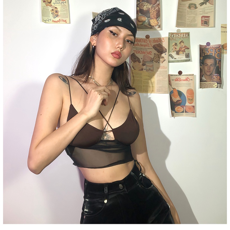 Áo hai dây WEIRD PUSS ôm dáng phong cách phong cách quyến rũ cho nữ