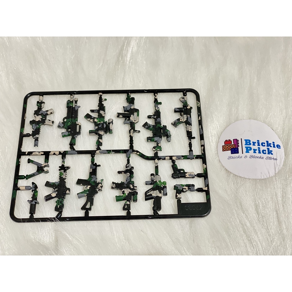 Non - Lego Army - Đồ chơi lắp ráp Phụ Kiện Súng Camo Nhiều Màu - Brickie Prick