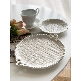 Đĩa sứ trắng họa tiết phương tây - Bắc Âu