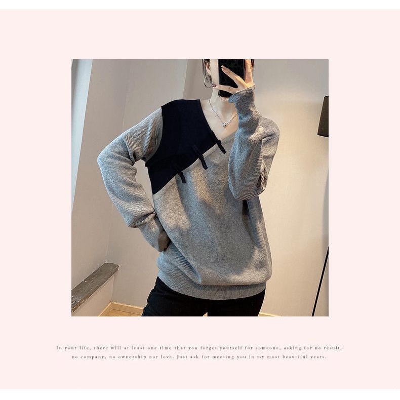 Áo Sweatshirt Dáng Rộng Cổ Chữ V Tay Dài Ngoại Cỡ 40-150KG C9775