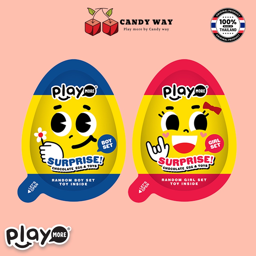 Kẹo Trứng Đồ Chơi Sô Cô La Sữa Bất Ngờ Playmore - Gói 20g - Vừa ăn kẹo vừa khám phá món quà bất ngờ bên trong