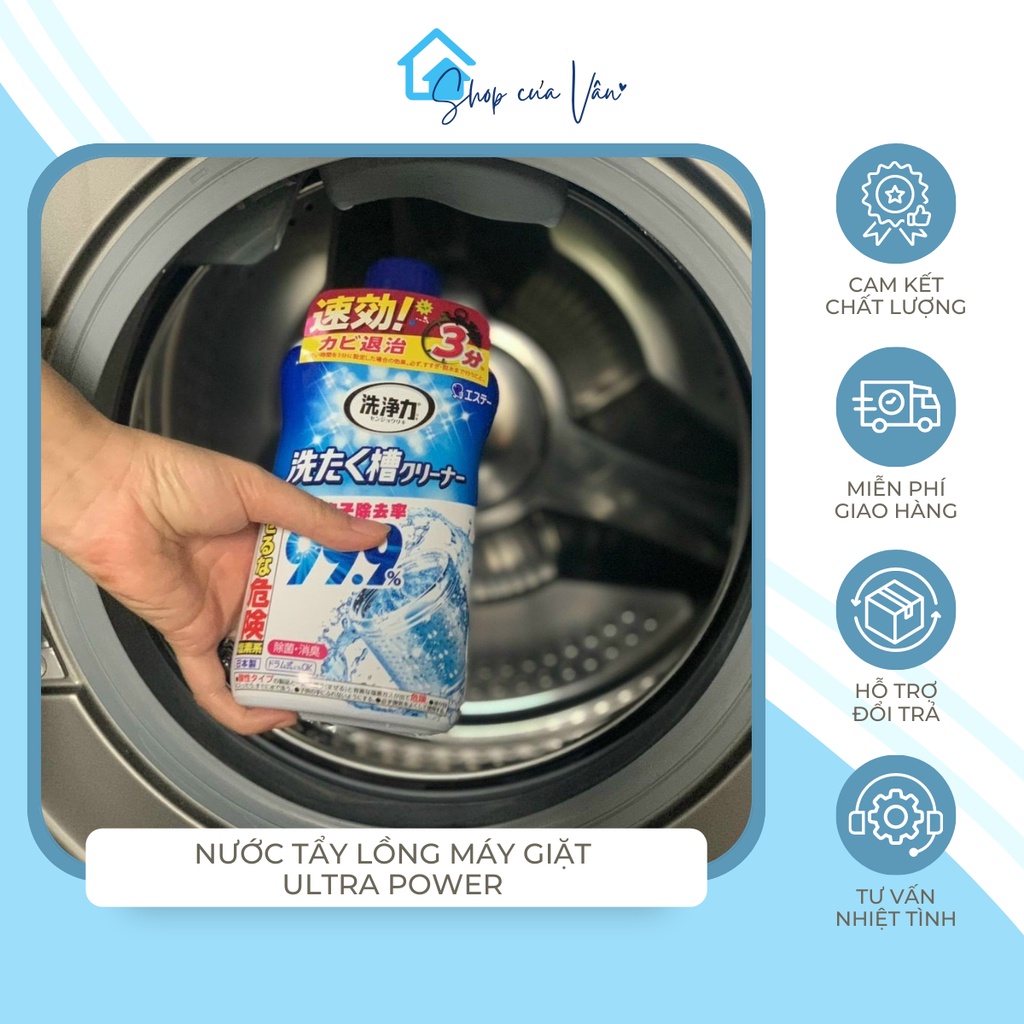 Dung Dịch Vệ Sinh Lồng Máy Giặt Siêu Sạch Ultra Power Nước Tẩy An Toàn Hiệu Quả 550g - Shop Của Vân