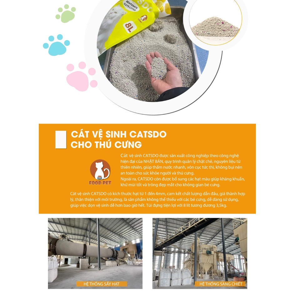 Cát vệ sinh cho mèo CATSDO 8L 4 mùi