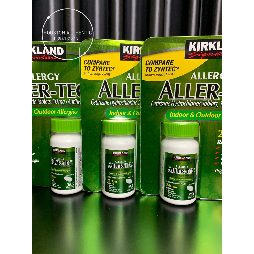 Viên Uống Chống Dị Ứng Kirkland Aller - Tec Indoor & Outdoor Allergies 24 Hour - 365 Viên