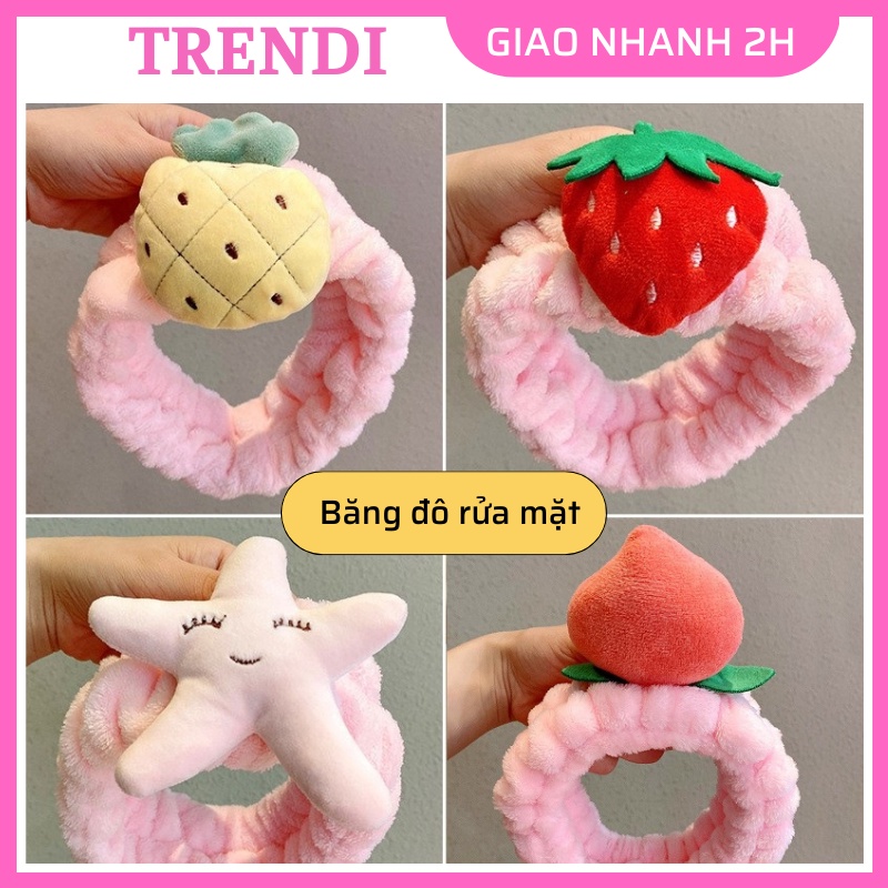 Băng đô rửa mặt cài tóc tai mèo tai thỏ hoa quả 3D siêu mềm siêu hot siêu dễ thương PK01