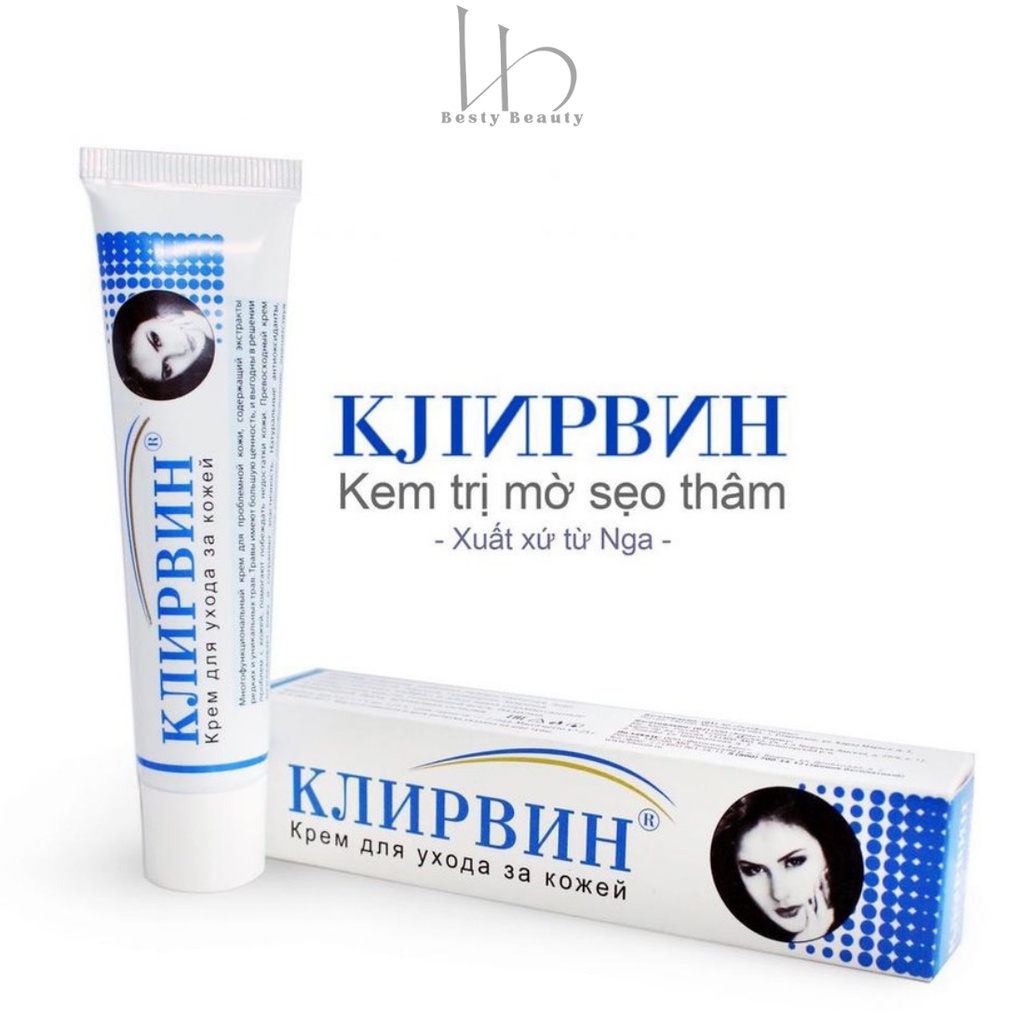 Kem Sẹo Nga Klirvin Mờ Sẹo Lồi, Sẹo Lõm, Làm Mờ Vết Sẹo Thâm Cải Thiện Vùng Da Tối Màu 25gr - Besty Beauty