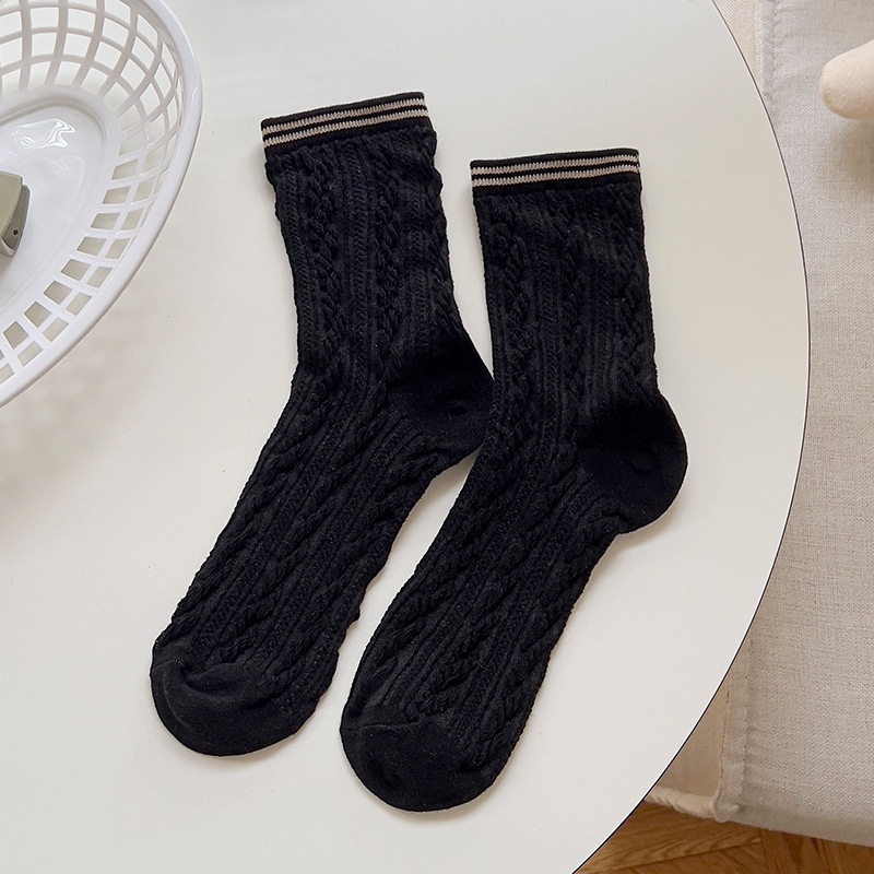 Tất cotton FHYL cổ cao thời trang xuân hè ấm áp dành cho nữ