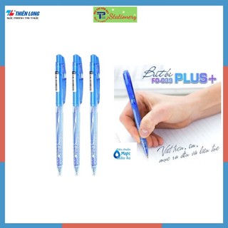 Bút Bi Flexoffice FO039 Plus mực xanh, đen, đỏ nét 0.5mm hàng chính hãng Thiên Long
