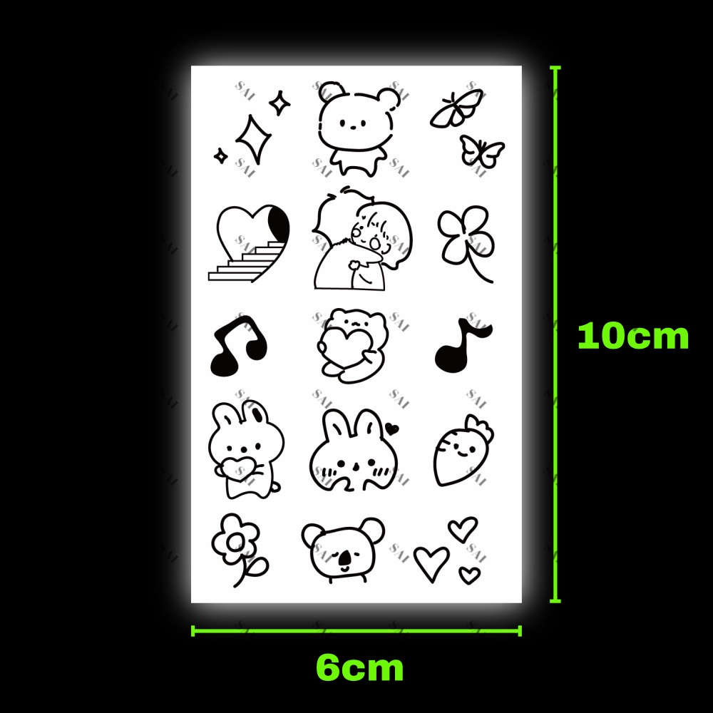 Miếng dán hình xăm tạm thời SAI MAGIC TATTOO 429 kích thước 10CM×06CM chống thấm nước lâu trôi lên đến 2 tuần