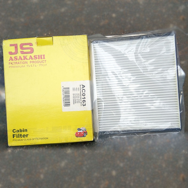 Lọc gió máy lạnh, lọc cabin AC0163 JS Asakashi dùng cho xe Hyundai Accent 1.5 máy dầu 2006, 2007, 2008, 2009, 2010, 2011
