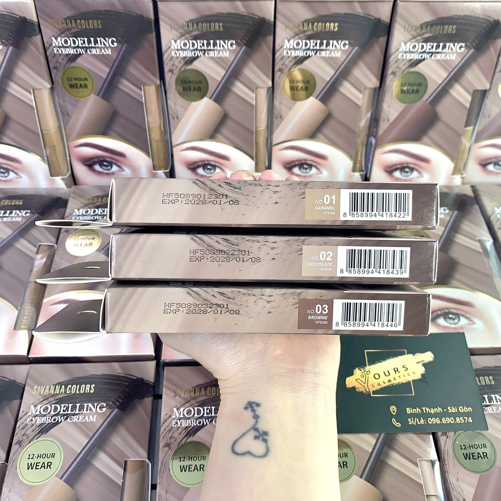 Mascara Chân Mày Sivanna Tông Nâu Tự Nhiên HF5089 Chông Nước - Độ Bền Màu Lên Đến 12h