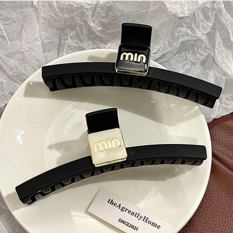 Kẹp Tóc Cỡ Lớn 13cm Họa Tiết Chữ Phong Cách retro Đơn Giản Cho Nữ