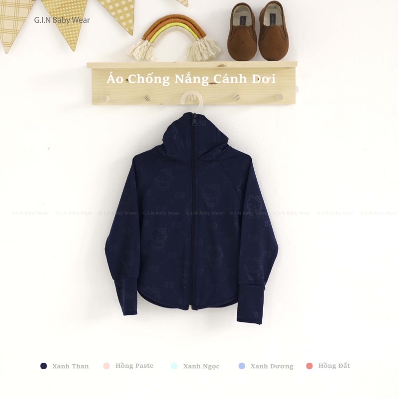 Áo chống nắng cho bé gái, GIN Kids Store, Áo khoác nắng chất liệu thông hơi chống tia chống tia UV cho bé trai, bé gái