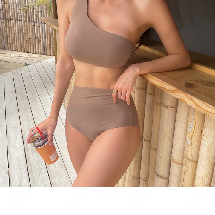 JSAáo Ống Một Bên Vai Mới Của Hàn Quốc Đồ Bơi Bikini Xẻ Tà Phong Cách Instagram Hot Girl Đồ Bơi Thon Gọn Che Bụng Cạp Ca