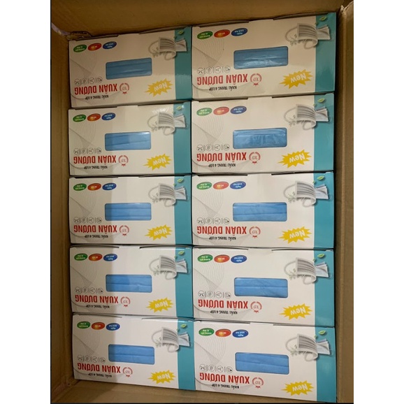 HỘP 50 CHIẾC KHẨU TRANG XUÂN DƯƠNG 4 LỚP