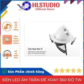 Đèn Led Âm Trần Đế Xoay 360 Độ 7W, Đèn Soi Tranh, Trang Trí Shop HL Lighting