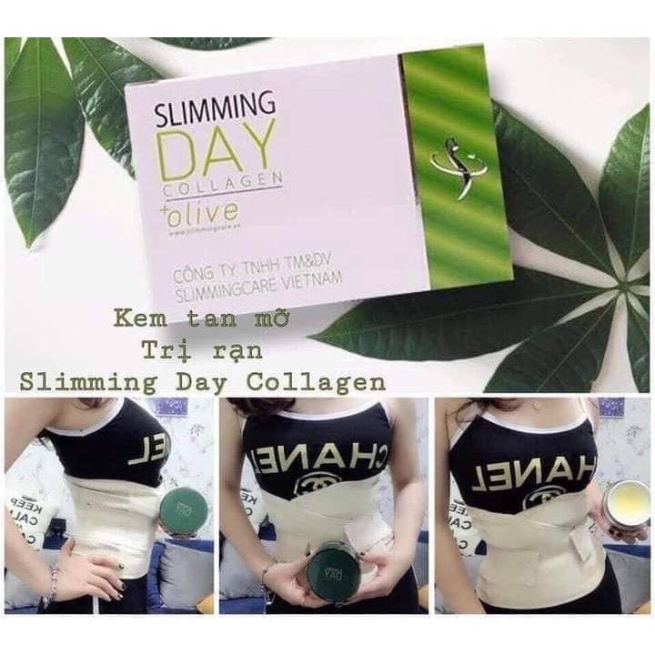 Bộ Kem Tan Mỡ SLIMMING DAY COLLAGEN & Đai Định Hình Cơ Thể Giúp Eo Thon, Dáng Đẹp