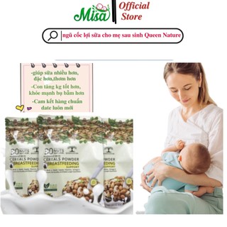 Ngũ cốc lợi sữa cho mẹ sau sinh Queen Nature bịch 800gr, bột ngũ cốc giảm cân lợi sữa thơm ngon ,dễ uống
